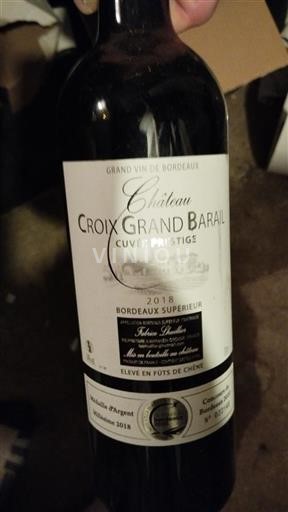 Bordeaux Bordeaux Supérieur Château Croix Grand Barail Prestige 2018