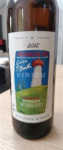 Sydvestfrankrig Jurançon Domaine Barthelemy St Barth 2012