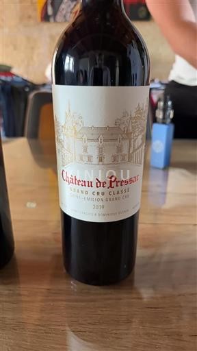 Vin Rouge sec Château Pressac 2019 France Bordeaux Saint-Émilion AOC Grand Cru Classé