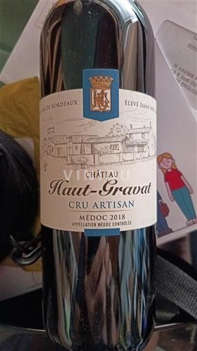Bordeaux Médoc Château Haut-Gravat Cru Artisan 2018