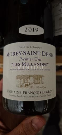 Burgundsko Morey-saint-denis Premier Cru Domaine François Legros Les Millandes 2019