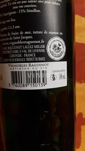 Bordeaux Vignobles Raguenot Senza annata
