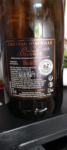 Údolí Loiry Coteaux-de-l'aubance Château Avrillé 2023