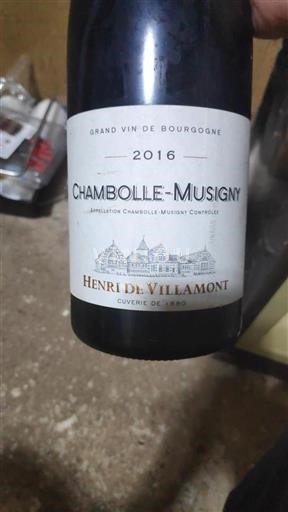 Bourgogne Chambolle-Musigny Henri de Villamont Cuverie de 1880 2016