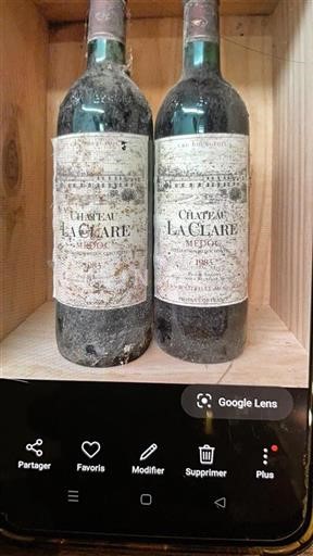 Bordeaux Médoc Cru Bourgeois Château La Clare 1983