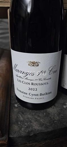Borgoña Maranges Premier Cru Domaine Cyrot-Buthiau Les Clos Roussots 2022