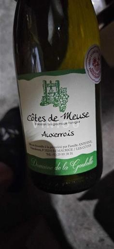 Regionen des Ostens Côte de Meuse Domaine La Goulotte Auxerrois Ohne Jahrgang