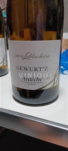 Vin Blanc sec Gewurt'z Cave de Lablachère 2023 France Alpes et pays Rhodaniens Ardèche IGP