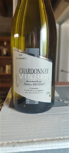 Loiredalen Ospecificerad Patrice Briand Chardonnay Icke årgångsbetecknad