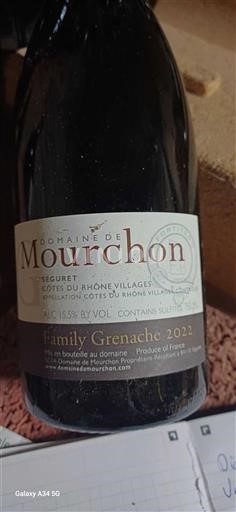 Údolí Rhôny Nespecifikováno Domaine Mourchon Family Grenache 2022