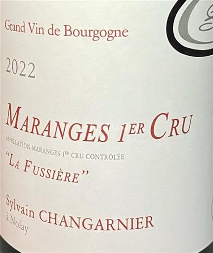 Bourgogne Maranges Premier Cru Domaine Sylvain Changarnier La Fussière 2022