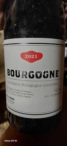 Vin Rouge sec Louis Chenu Père & Filles 2021 France Bourgogne AOC