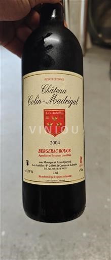 Sydvestfrankrig Bergerac Château Colin-Madrigal Les Aubilles 2004