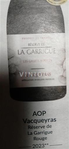 Valle del Rodano Vacqueyras Réserve de La Garrigue 2023