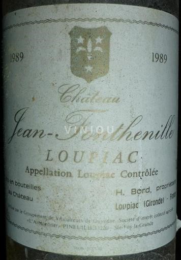 Bordeaux Loupiac Château Jean Fonthenille 1989