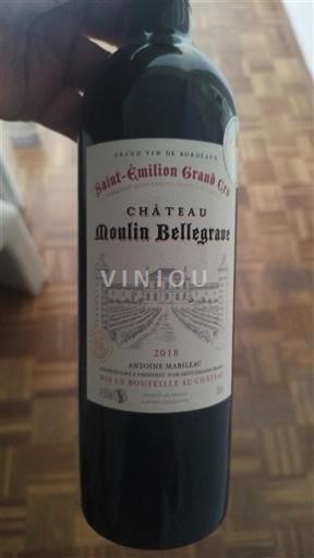 Bordéus Saint-Émilion Grand Cru Grand Cru Château Moulin Bellegrave 2018