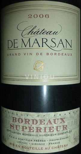 Bordeaux Premières-côtes-de-bordeaux Château Marsan 2006