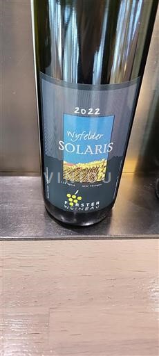 Thurgovie Thurgau AOC Forster Weinbau Wyfelder Solaris 2022