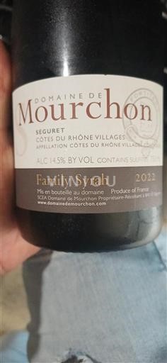 Údolí Rhôny Côtes-du-Rhône-villages Domaine Mourchon Family Syrah 2022
