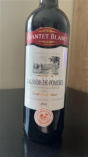 Bordeaux Lalande-de-pomerol Chantet Blanet 2023