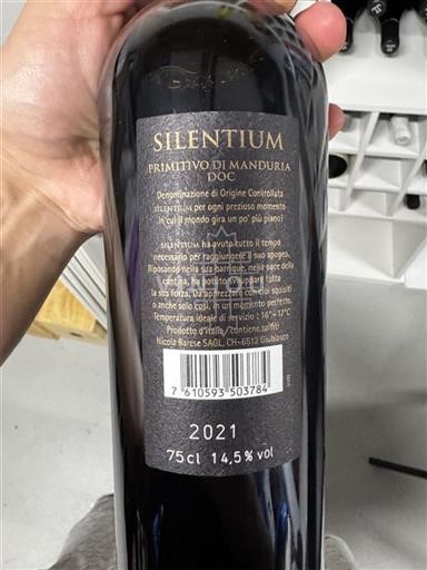 Apulija Primitivo di Manduria Silentium 2021