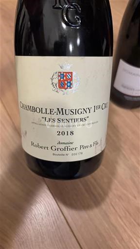 Bourgogne Chambolle-Musigny Premier Cru Domaine Robert Groffier Père & Fils Les Sentiers 2018
