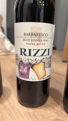 Piemonte Barbaresco Rizzi Vigna Boito 2016