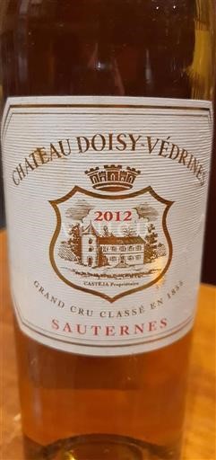 Bordeaux Sauternes Grand Cru Château Doisy-Védrines 2012