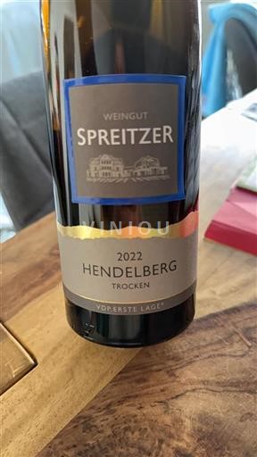 Vin Blanc sec Hendelberg Spreitzer 2022 Allemagne Rheingau