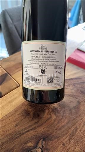 Rheingau Non specificato Balthasar Ress Hattenheim Nussbrunnen GG 2022
