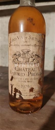 Bordeaux Sauternes Premier Cru Château Rabaud-Promis 1979