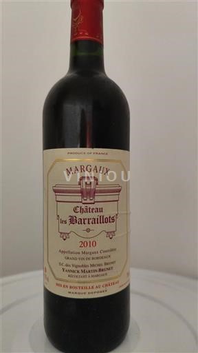Bordeaux Margaux Château Les Barraillots 2010