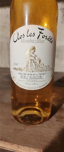 Vin Blanc moelleux Clos les Forêts 2010 France Sud-Ouest Monbazillac AOC