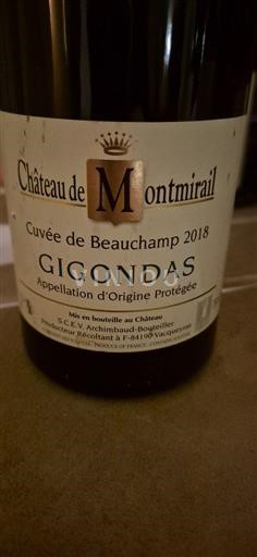 Vallée du Rhône Gigondas Château Montmirail de Beauchamp 2018