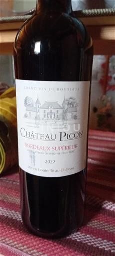 Vin Rouge sec Château Picon 2022 France Bordeaux Bordeaux supérieur AOC