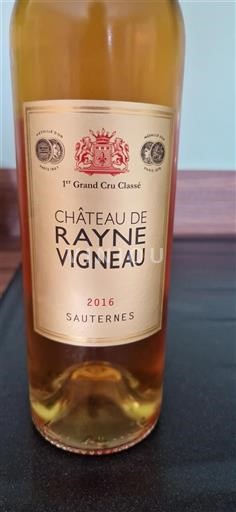 Bordeaux Sauternes Premier Cru Château Rayne Vigneau 2016