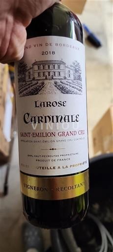 Bordeaux Saint-Émilion Grand Cru Larose Cardinale 2018