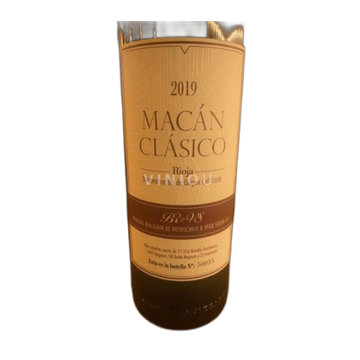 Vin Rouge sec Macan Classico Bodegas Benjamín de Rothschild & Vega Sicilia 2019 Espagne La Rioja Rioja DO