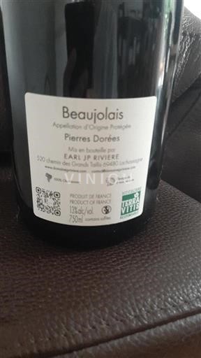 Beaujolais EARL JP Riviere Pierres Dorées 2023