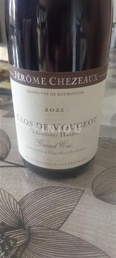 Bourgogne Clos-de-vougeot Grand Cru Jérôme Chezeaux Montiotes Hautes 2023