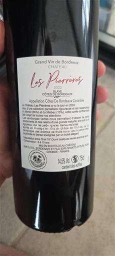 Bordeaux Côtes-de-Bordeaux Château Les Pierrères 2022