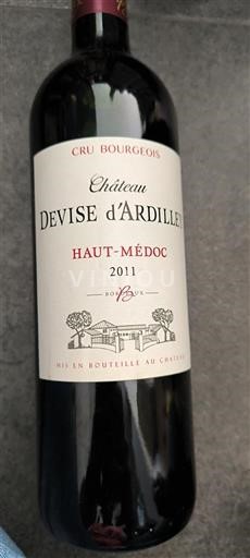 Bordeaux Haut-Médoc Cru Bourgeois Château Devise Ardilley 2011