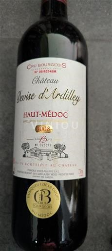 Bordeaux Haut-Médoc Cru Bourgeois Château Devise Ardilley 2008