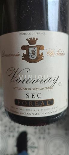 Vallée de la Loire Vouvray Clos Naudin Foreau 2002