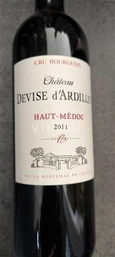 Bordeaux Haut-Médoc Cru Bourgeois Château Devise Ardilley 2011