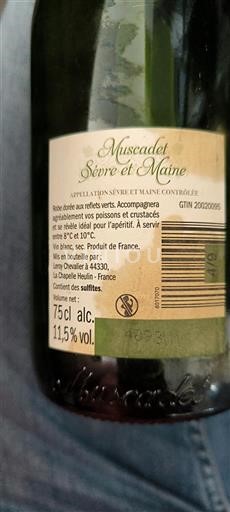 Vin Blanc sec Leroy Chevalier Non millésimé France Vallée de la Loire Muscadet-sèvre-et-maine