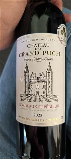 Bordeaux Bordeaux Supérieur Château Grand Puch Anne-Laure 2022