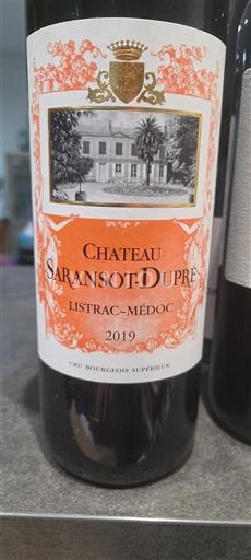 Bordeaux Listrac-Médoc Cru Bourgeois Supérieur Château Saransot-Dupré 2019
