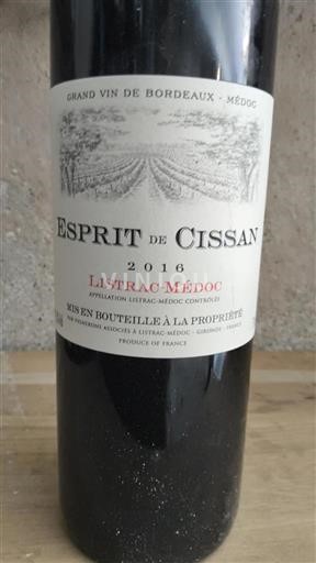 Bordeaux Listrac-Médoc Cissan Esprit de Cissan 2016