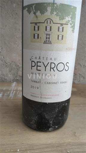 Vin Rouge sec Héritage Château Peyros 2019 France Sud-Ouest Madiran AOC